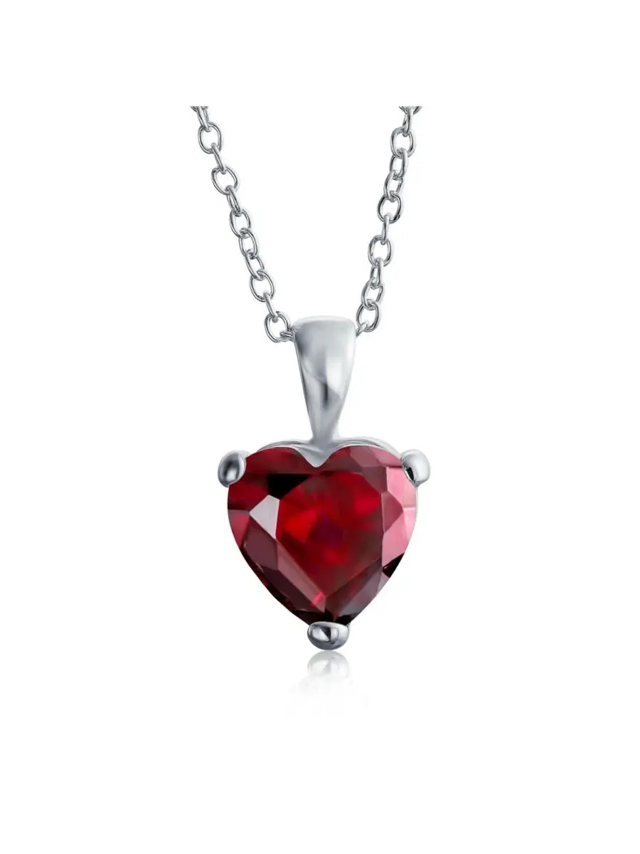 Кулон-сердце с кубическим цирконием, бренд Bling Jewelry — изображение 1 из 5, оттенок красный