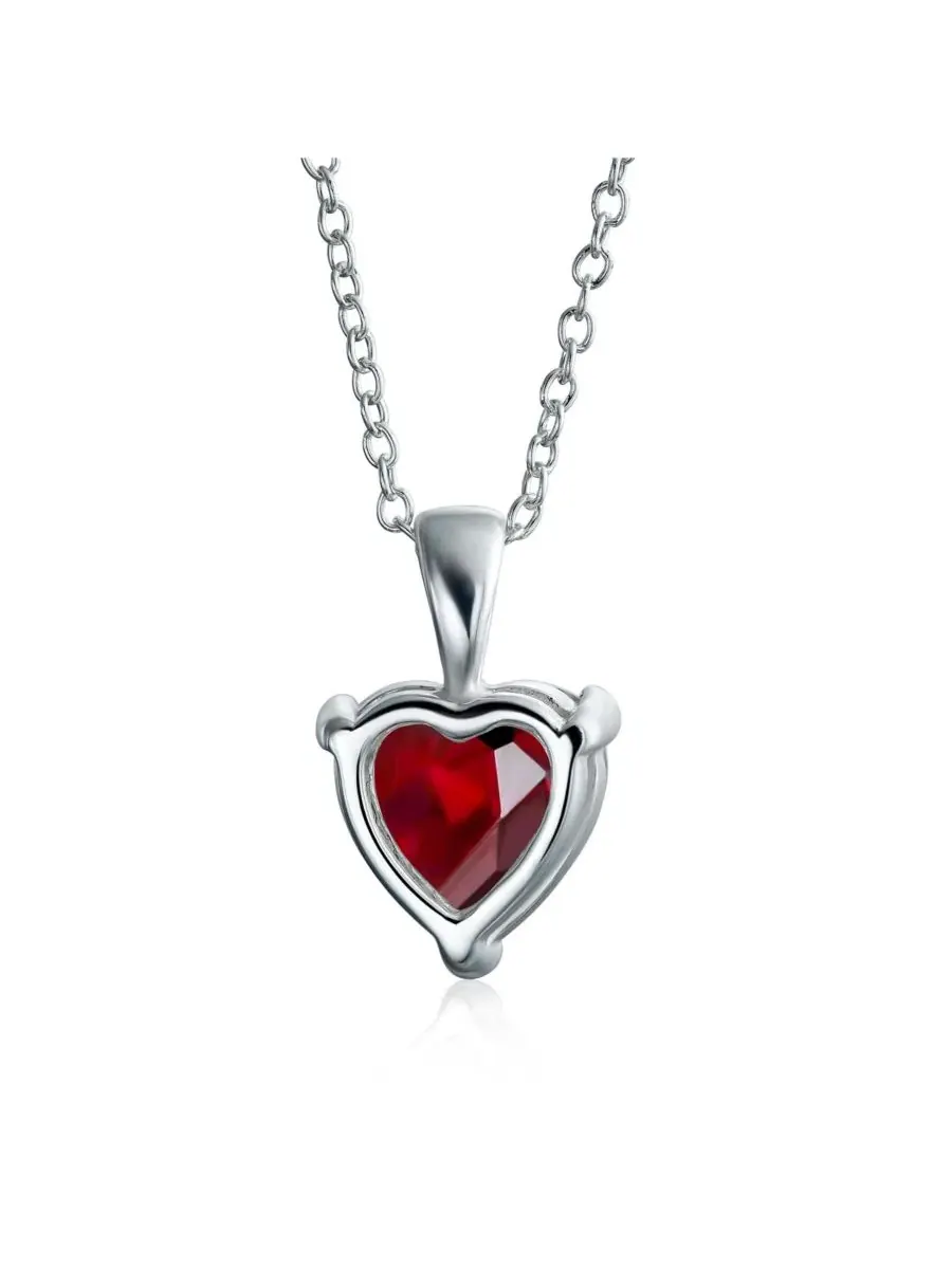 Кулон-сердце с кубическим цирконием, бренд Bling Jewelry — изображение 2 из 5, оттенок красный
