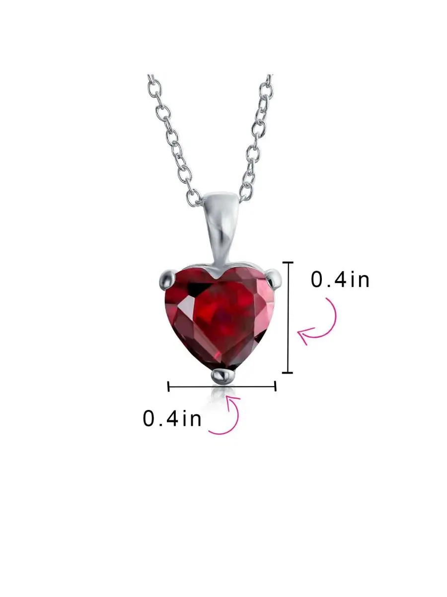 Кулон-сердце с кубическим цирконием, бренд Bling Jewelry — изображение 4 из 5, оттенок красный