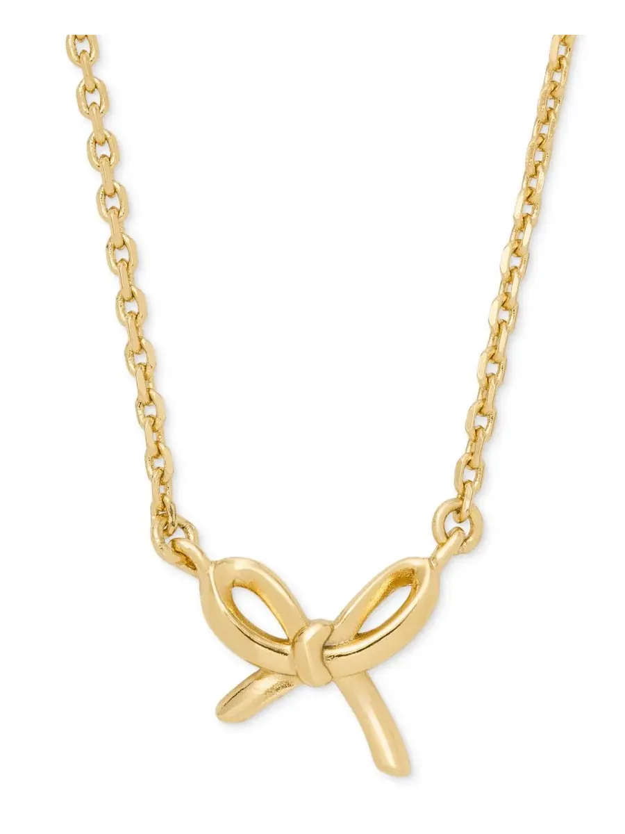 Кулон-подвеска с бантом Girlie Pearlie Cubic Zirconia Mini Bow kate spade new york — изображение 2 из 3, оттенок золото