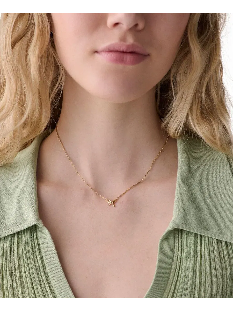 Кулон-подвеска с бантом Girlie Pearlie Cubic Zirconia Mini Bow kate spade new york — изображение 3 из 3, оттенок золото