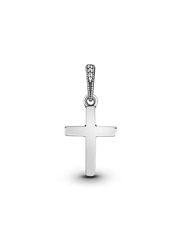 Подвеска-Крест из сверкающего кубического циркония Pandora — изображение 2 из 2, оттенок серебряный