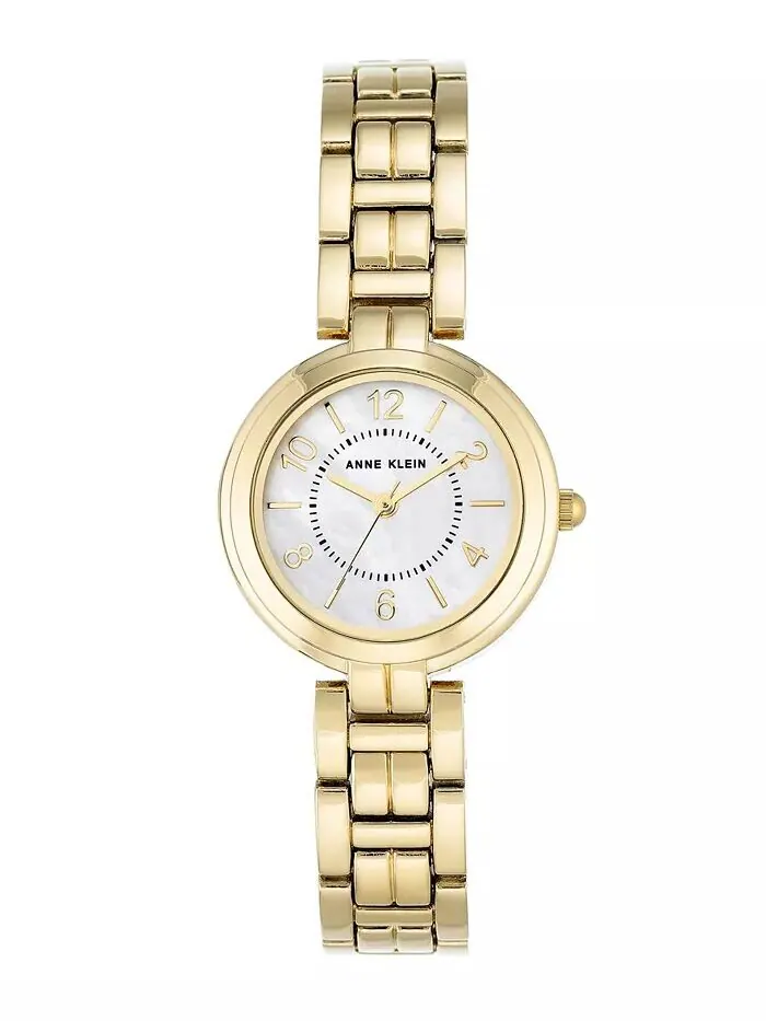 Женские золотистые часы-браслет с звеньями, 28 мм Anne Klein