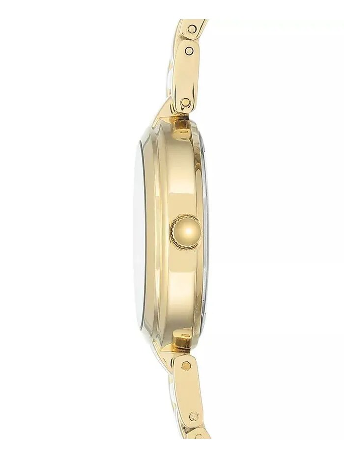 Женские золотистые часы-браслет с звеньями, 28 мм Anne Klein — изображение 2 из 4, оттенок белый