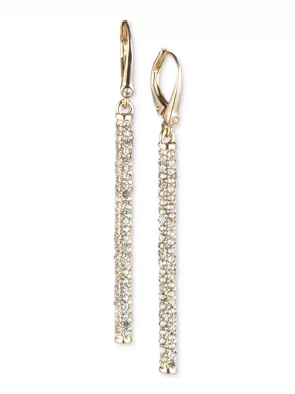 Серьги-Подвески с золотистым микропаве Dkny