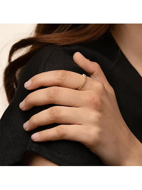 Тонкое кольцо с кристаллами, минималистичное, изящное, составное Bearfruit Jewelry — изображение 2 из 4, оттенок золото