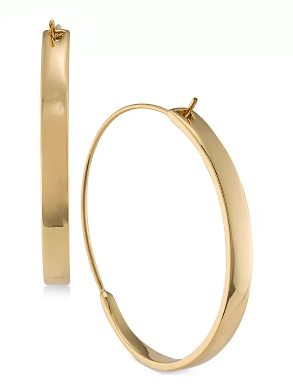Золотистые серьги-кольца Lauren Ralph Lauren — изображение 1 из 2, оттенок золото