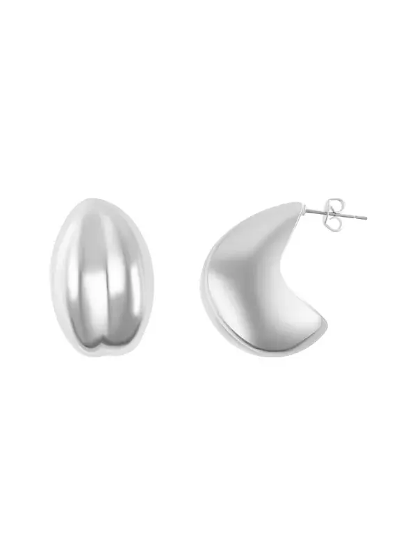 Серебряные серьги-кольца Adornia — изображение 1 из 4, оттенок серебряный
