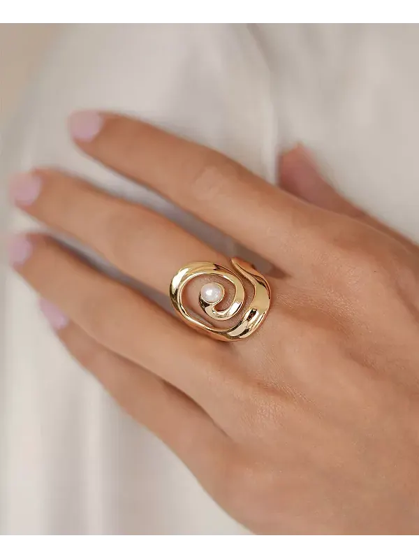 Кольцо Aura Swirl Ettika — изображение 3 из 3, оттенок золото