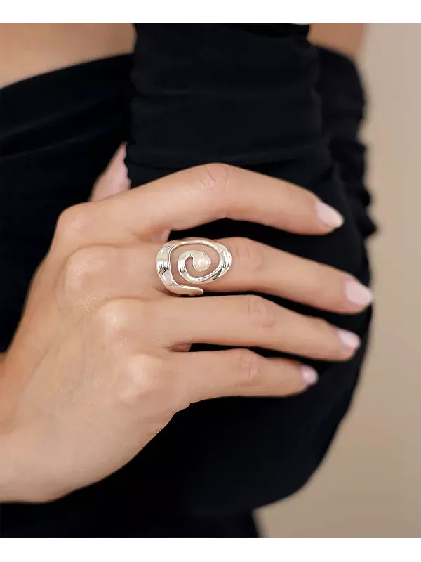 Кольцо Aura Swirl Ettika — изображение 3 из 3, оттенок серебряный