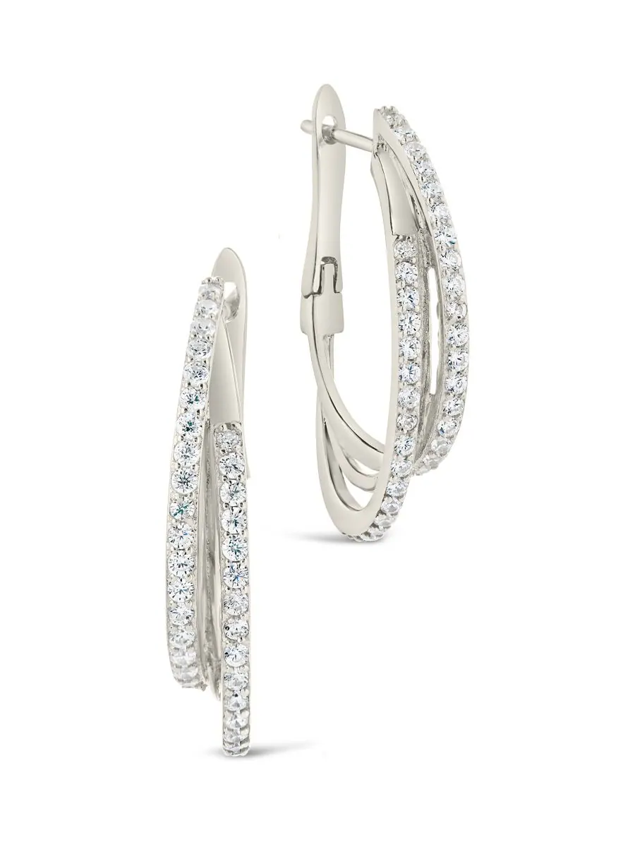 Серьги-кольца Kyle с кубическим цирконием Sterling Forever — изображение 1 из 6, оттенок серебряный