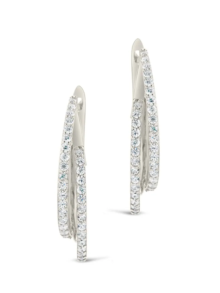 Серьги-кольца Kyle с кубическим цирконием Sterling Forever — изображение 2 из 6, оттенок серебряный