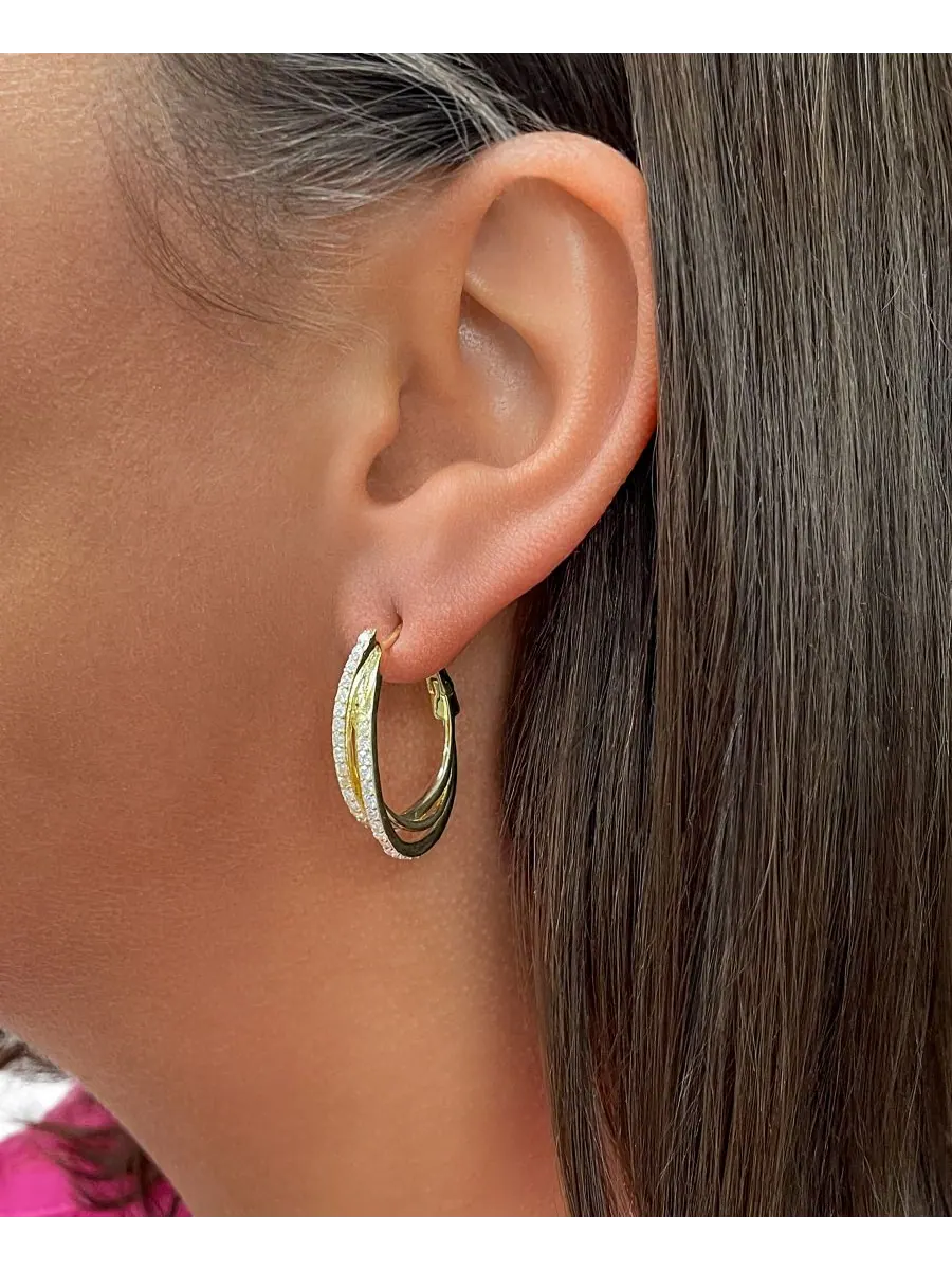 Серьги-кольца Kyle с кубическим цирконием Sterling Forever — изображение 6 из 6, оттенок серебряный
