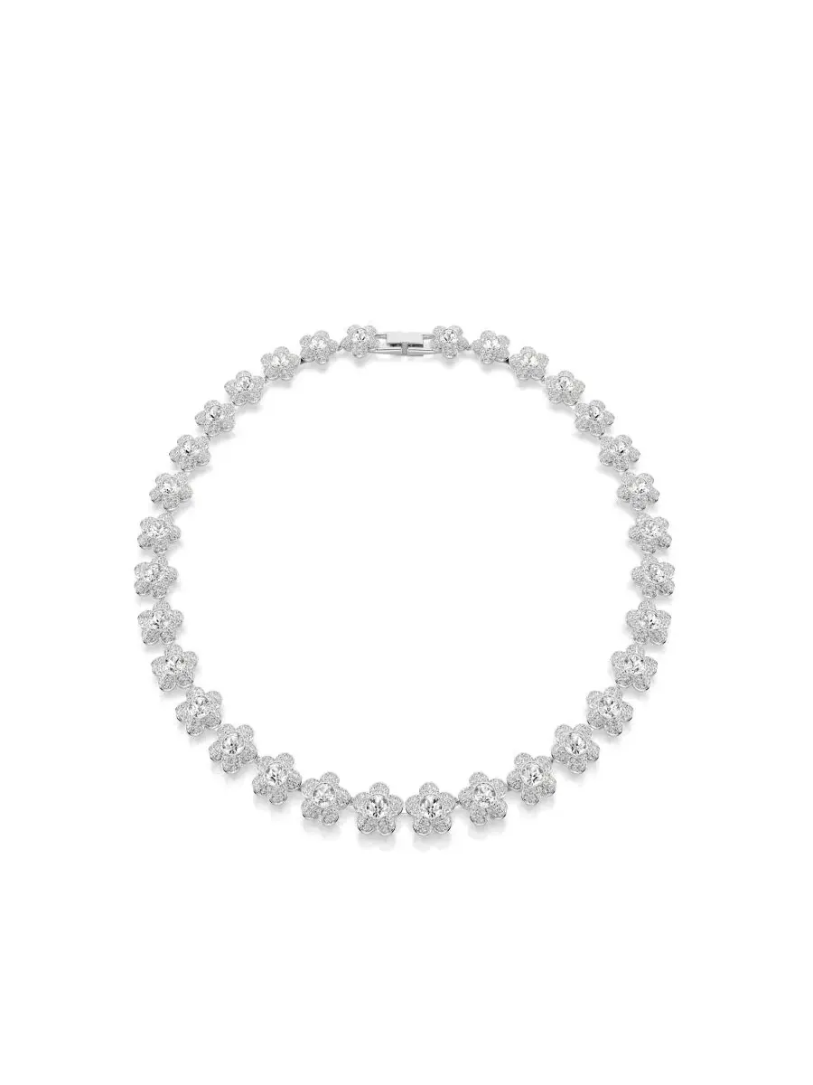 Колье с родиевым покрытием в виде круглого цветка от Арианы Гранде Swarovski — изображение 1 из 7, оттенок серебряный