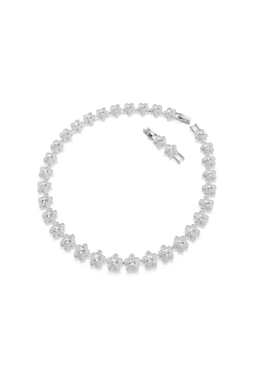 Колье с родиевым покрытием в виде круглого цветка от Арианы Гранде Swarovski — изображение 2 из 7, оттенок серебряный