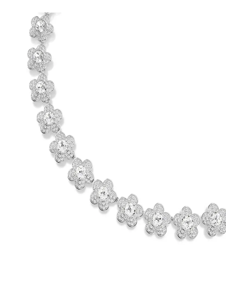 Колье с родиевым покрытием в виде круглого цветка от Арианы Гранде Swarovski — изображение 3 из 7, оттенок серебряный