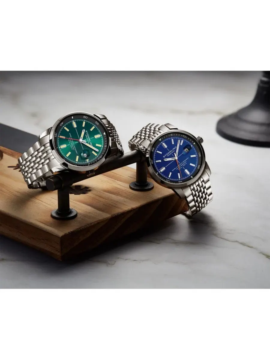 Мужские автоматические часы Trackmaster 1026, браслет из нержавеющей стали 42 мм Stuhrling — изображение 2 из 5