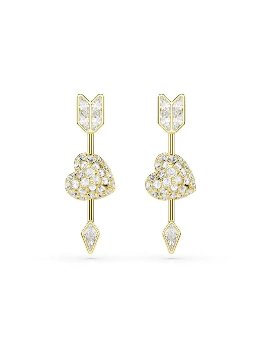 Серьги-подвески Idyllia Heart with Arrow Swarovski — изображение 1 из 8, оттенок белый