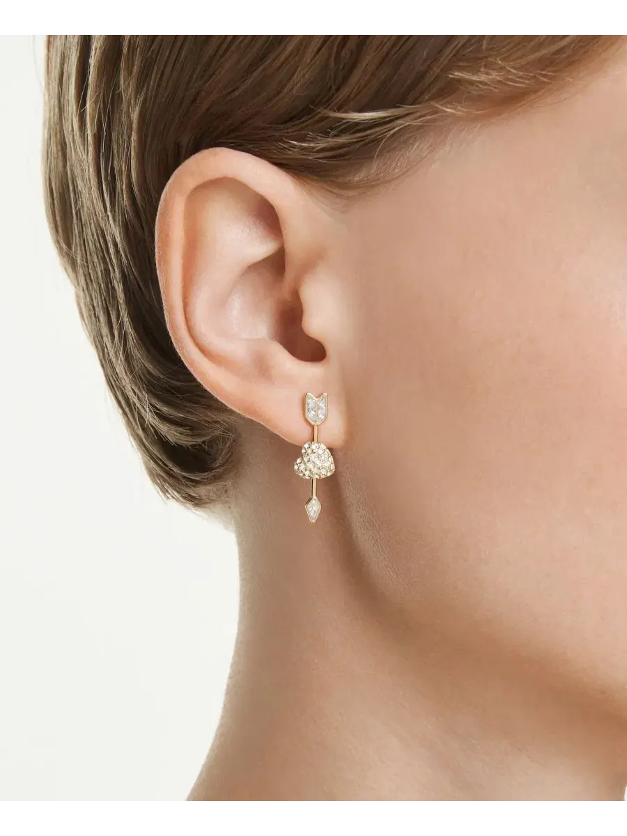 Серьги-подвески Idyllia Heart with Arrow Swarovski — изображение 4 из 8, оттенок белый