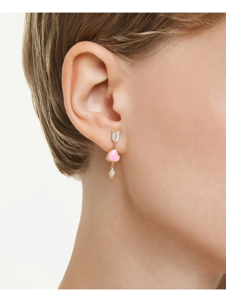 Серьги-подвески Idyllia Heart with Arrow Swarovski — изображение 5 из 8, оттенок белый