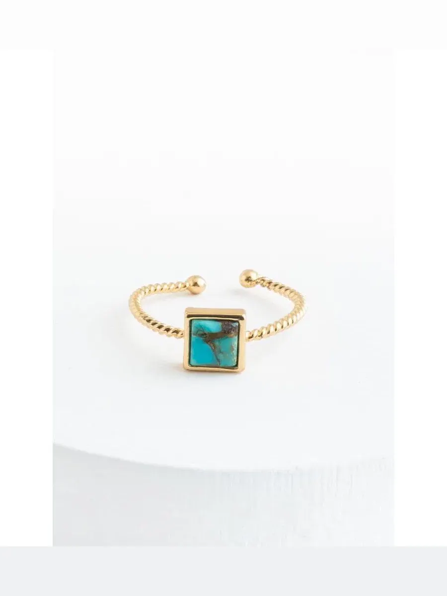 Кольцо Jayne Square Turquoise Starfish Project — голубой