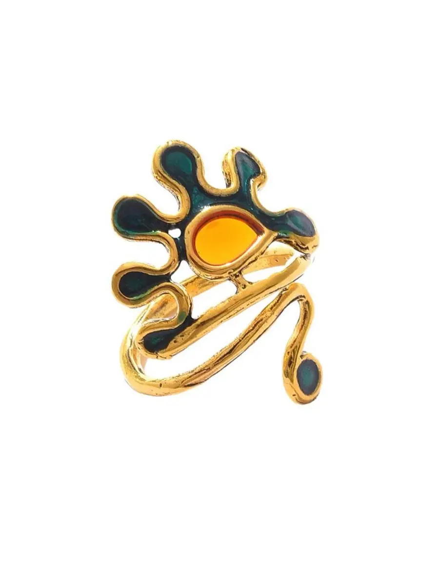 Кольцо SOHI Sun Finger Ring — изображение 1 из 3, оттенок золото