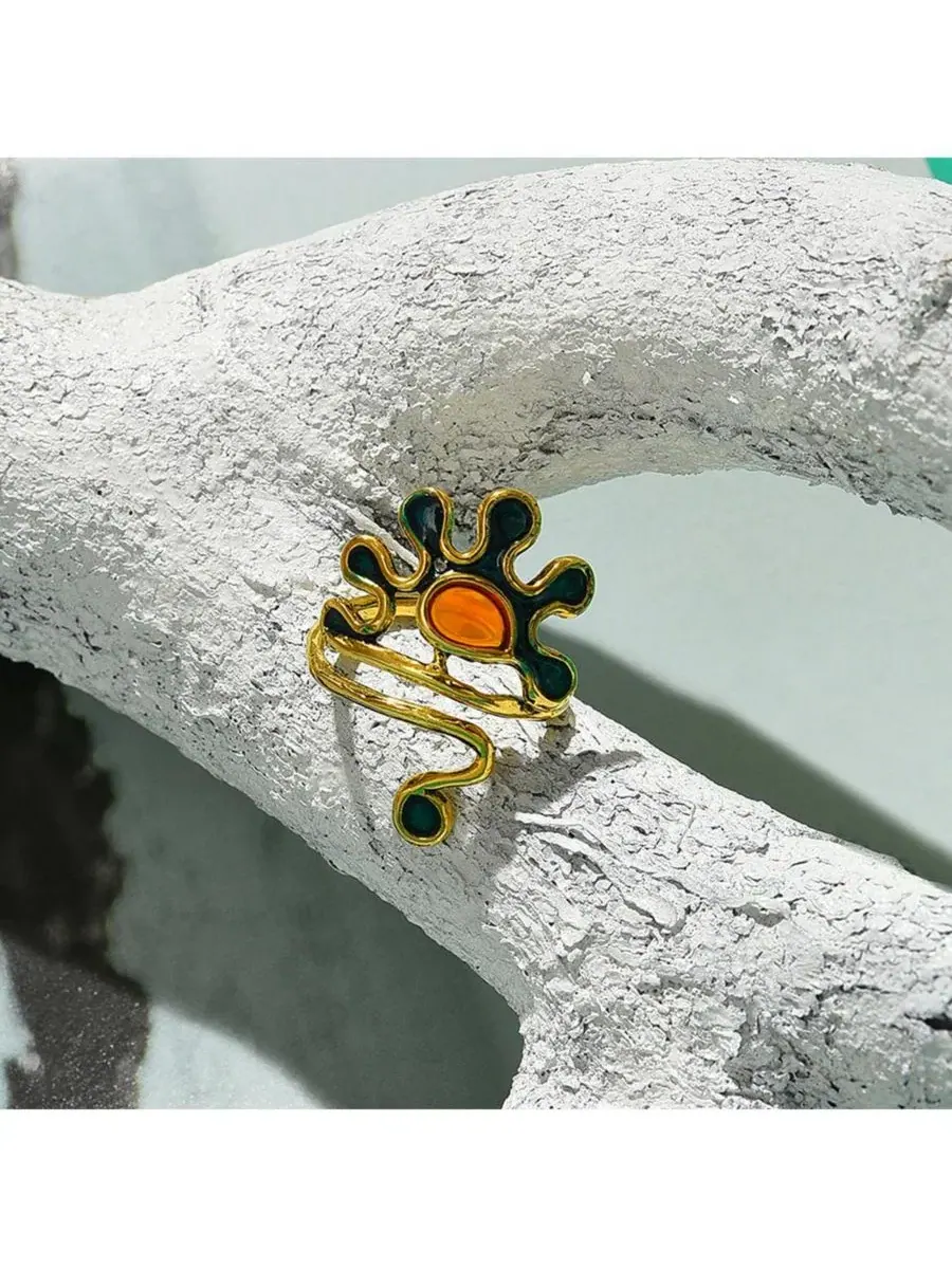 Кольцо SOHI Sun Finger Ring — изображение 2 из 3, оттенок золото