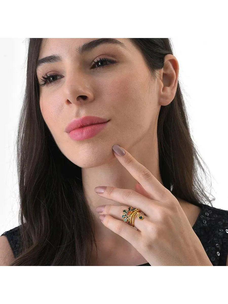 Кольцо SOHI Sun Finger Ring — изображение 3 из 3, оттенок золото
