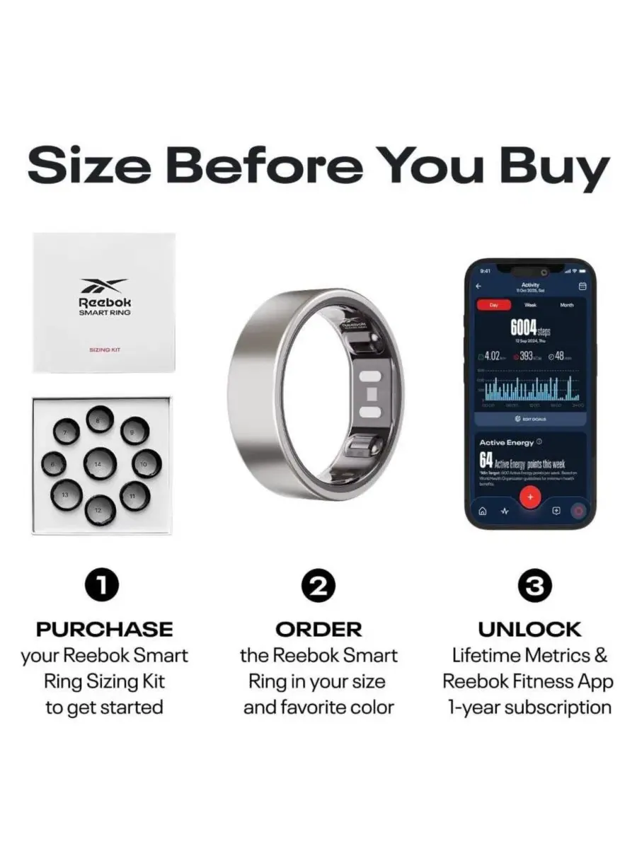 Умное кольцо Reebok Smart Ring — изображение 2 из 7, оттенок серебристый