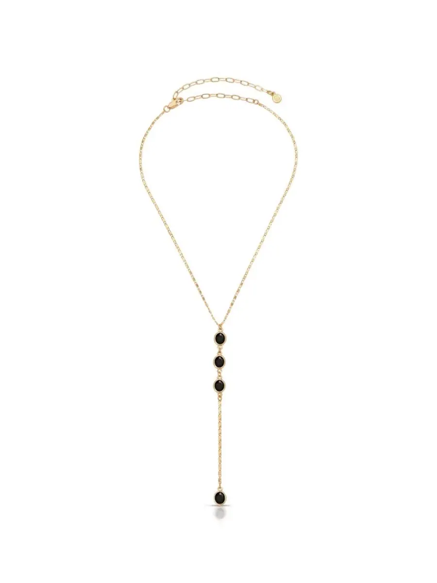 Колье с кристаллами Bezel Sparkle Dip Lariat ETTIKA — изображение 2 из 4, оттенок черный