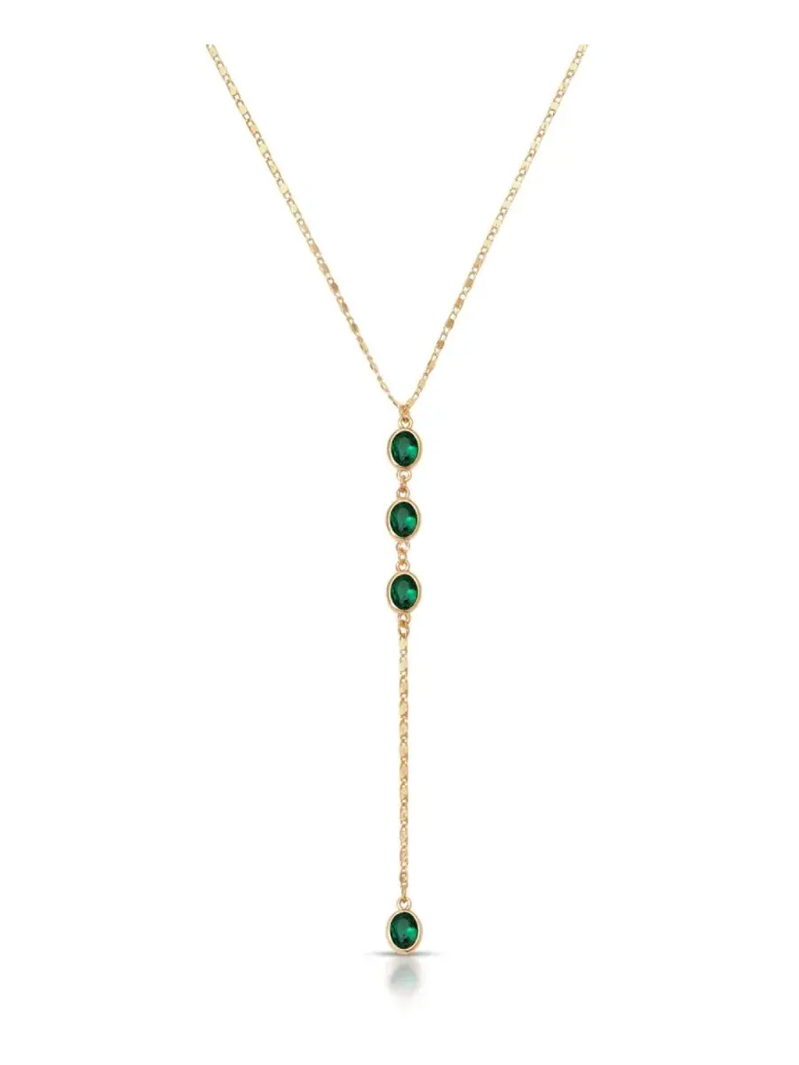 Колье с кристаллами, модель Sparkle Dip Lariat ETTIKA — изображение 1 из 4, оттенок зеленый