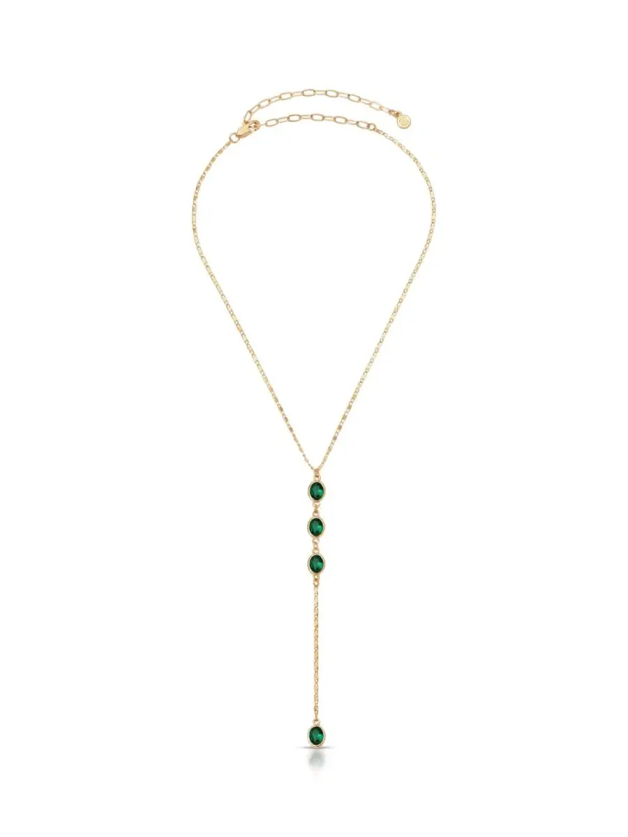 Колье с кристаллами, модель Sparkle Dip Lariat ETTIKA — изображение 3 из 4, оттенок зеленый