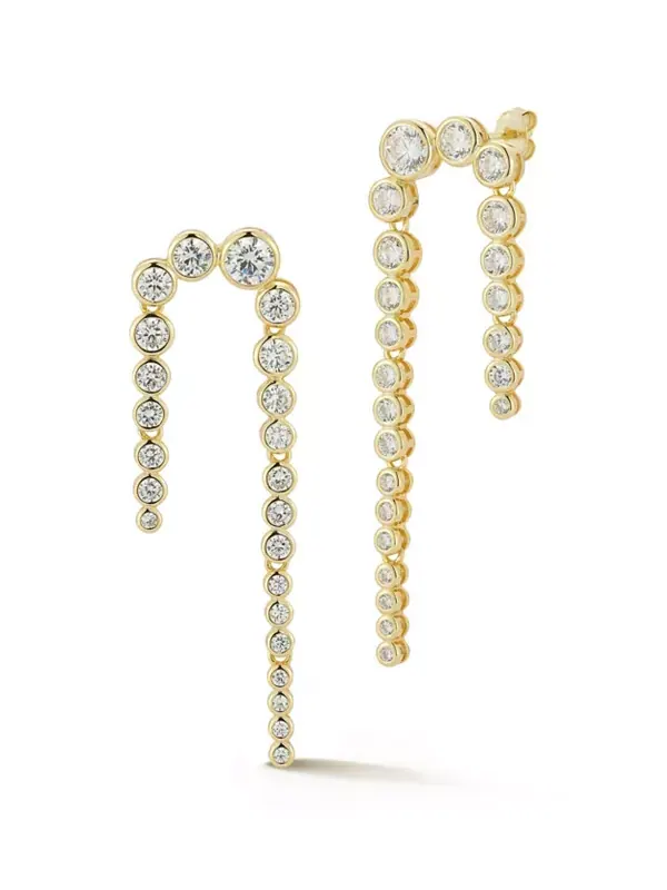 Теннисные серьги-капли из стерлингового серебра 14 карат с позолотой Rachel Zoe — изображение 1 из 4