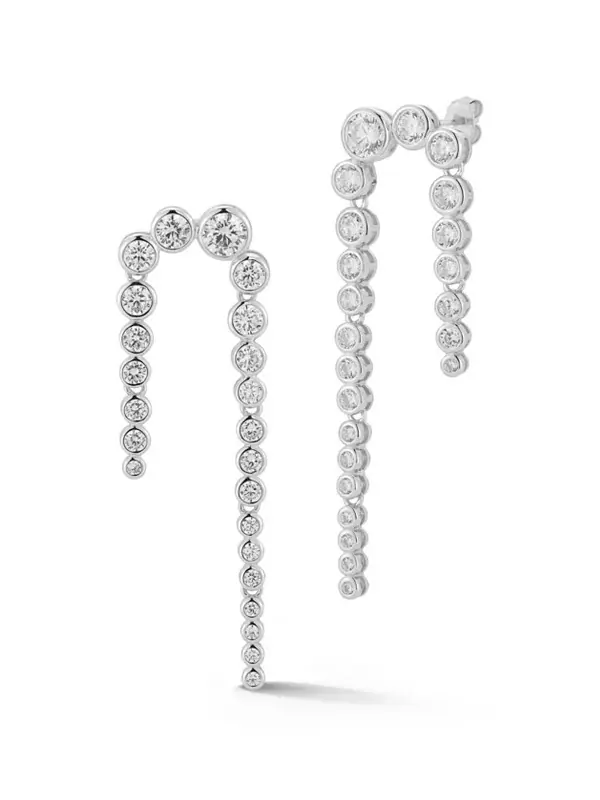 Теннисные серьги-капли из стерлингового серебра 14 карат с позолотой Rachel Zoe — изображение 1 из 4, оттенок серебряный