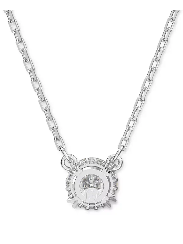 Ожерелье с подвеской Constella Crystal Silver Tone, 14-7/8 дюйма + удлинитель 2 дюйма Swarovski — изображение 2 из 3