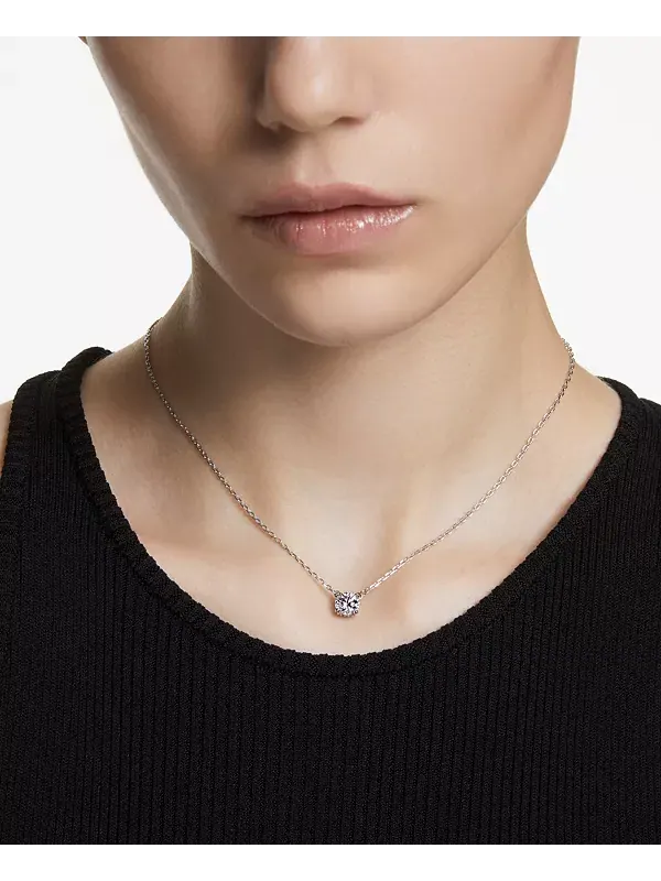 Ожерелье с подвеской Constella Crystal Silver Tone, 14-7/8 дюйма + удлинитель 2 дюйма Swarovski — изображение 3 из 3
