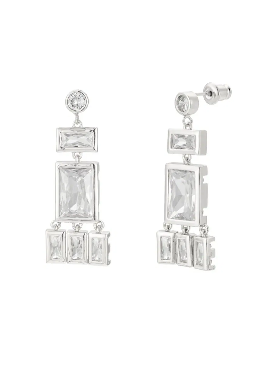 Серьги-подвески в стиле Гэтсби Untamed Petals — изображение 1 из 2, оттенок серебряный