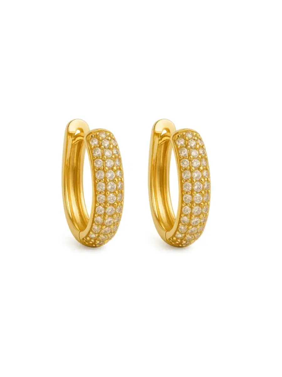 Серьги-кольца Nadia Pave Huggie Hoop Earrings Dloria