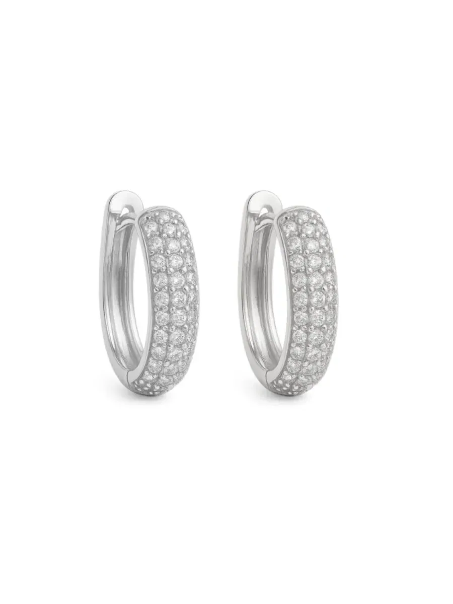 Серьги-кольца Nadia Pave Huggie Hoop Earrings Dloria