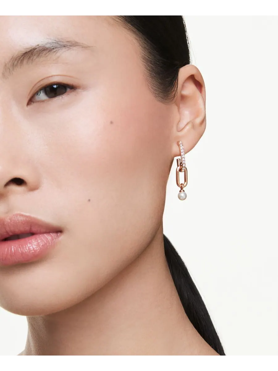 Серьги-подвески Constella с родиевым покрытием Swarovski — изображение 5 из 5, оттенок розовый золотистый