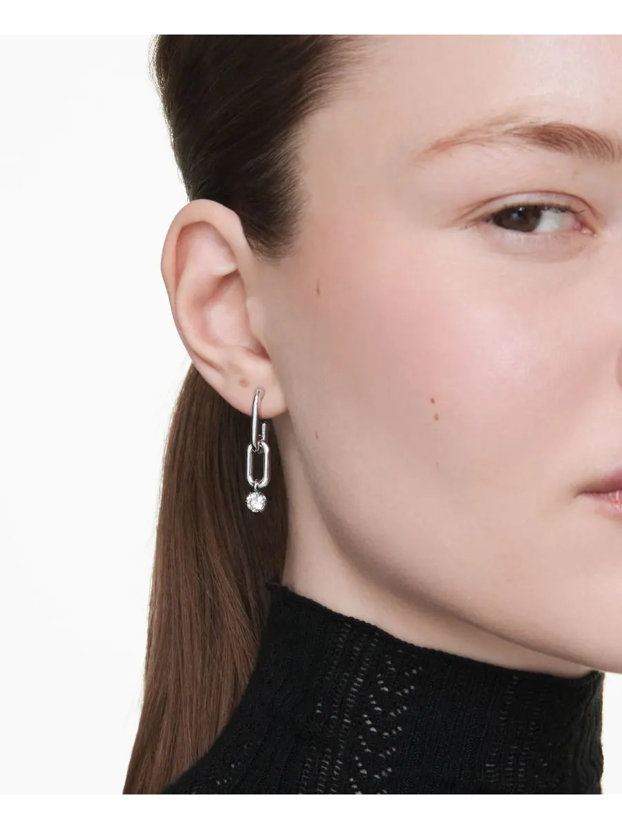 Серьги-подвески Constella с родиевым покрытием Swarovski — изображение 2 из 5, оттенок серебряный