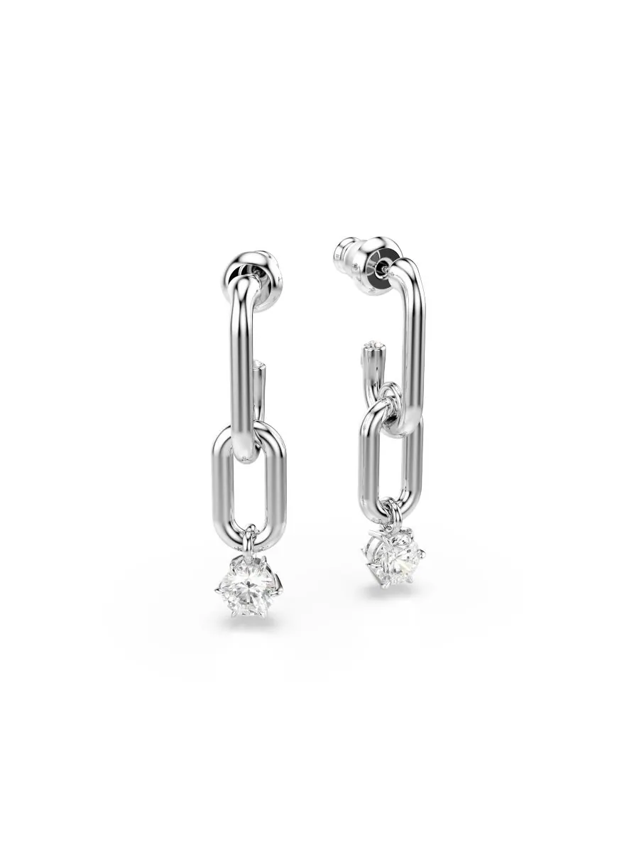 Серьги-подвески Constella с родиевым покрытием Swarovski — изображение 4 из 5, оттенок серебряный