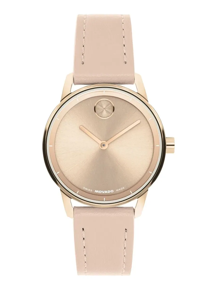 Женские часы Bold Echo Swiss Quartz с кожаным ремешком, 30 мм Movado — изображение 1 из 3, оттенок розовый