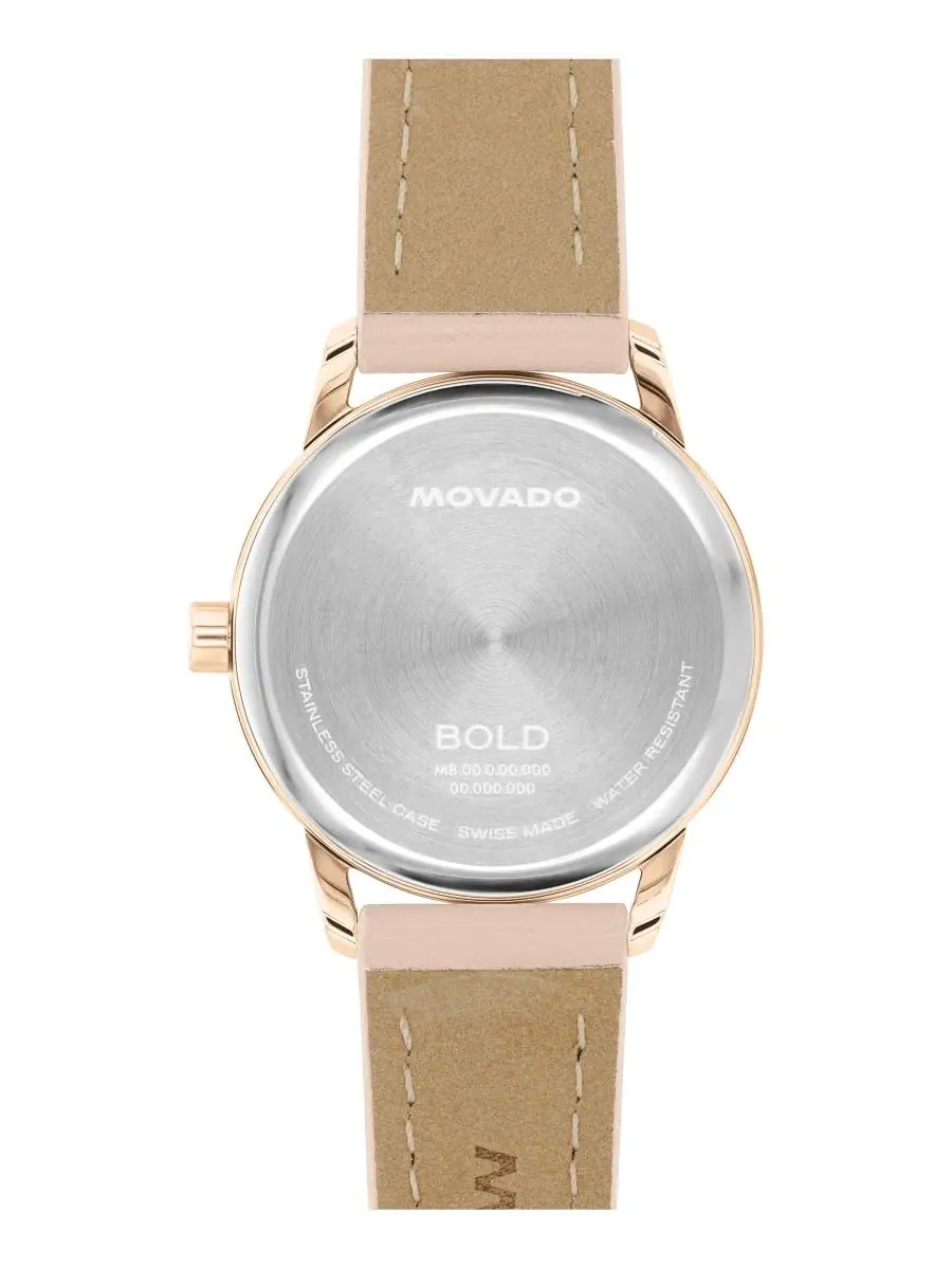 Женские часы Bold Echo Swiss Quartz с кожаным ремешком, 30 мм Movado — изображение 3 из 3, оттенок розовый