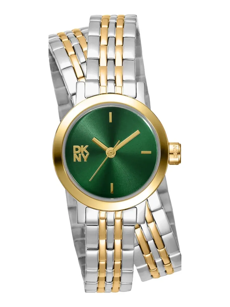 Женские часы Mini Quartz Two-Tone Stainless Steel Double Bracelet 23 мм DKNY