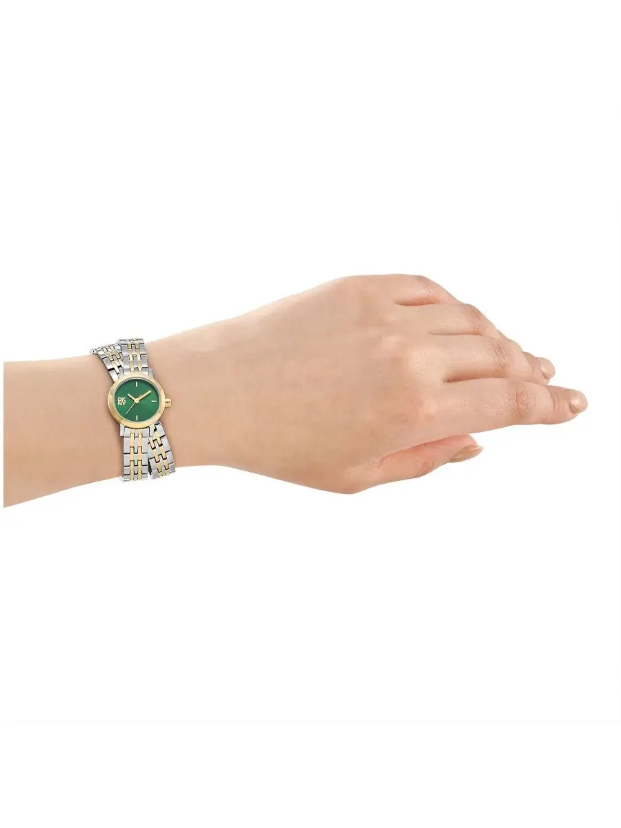 Женские часы Mini Quartz Two-Tone Stainless Steel Double Bracelet 23 мм DKNY — изображение 4 из 4, оттенок темный зеленый
