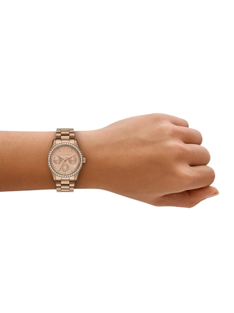 Женские часы Lexington с бриллиантовым безелем, хронограф, 33 мм Michael Kors — изображение 4 из 4, оттенок золото