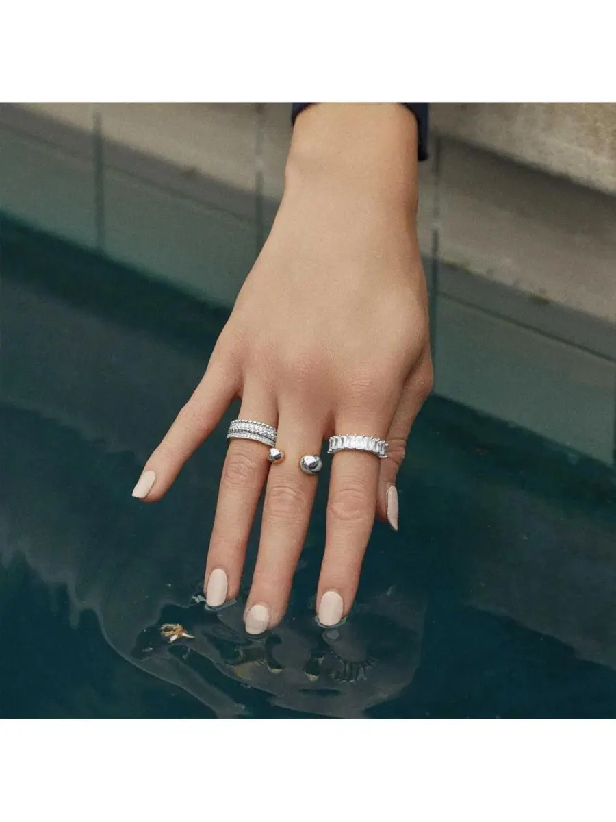 Кольцо с кристаллом Fernanda Bearfruit Jewelry — изображение 3 из 3, оттенок серебряный