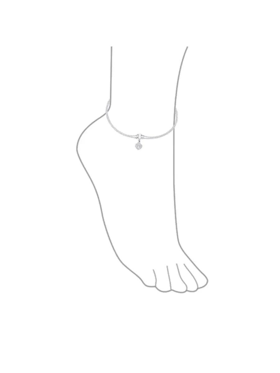 Браслет на щиколотку с сердцем-замком и кристаллами, модель Forever Love Heart Lock Anklet Bling — изображение 3 из 4