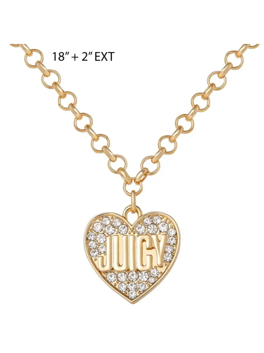 Колье с логотипом в форме сердца - оттенок Juicy Couture — изображение 5 из 8, оттенок золото